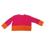 525 America  Women's Pink and Orange Color block Sweater Photo 2