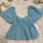 Abound Blue Flowy Crop Top Photo 0