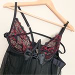 Yandy Bundle of Two Lingerie Sets - Red Lace Babydoll & Black Satin Chemise L/XL Photo 6