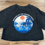 PacSun  (J. GALT) Ocean Waves Graphic Cropped Casual Short Sleeve Tee | Medium Photo 0