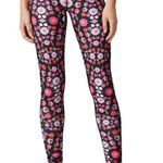 Terez L Tall Band Performance Leggings Pink Floral Fantasy Printed HighWaist Gym Photo 0