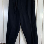 Lands' End Women Petite Black Wool Pleated Dress Pants Size 10 10P Office Church Photo 0