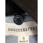 Dance & Marvel  Blue Black Hoodie Hooded Distressed Crop Denim Jean Jacket Size S Photo 2