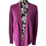 Title Nine  Cardigan Sweater Womens wool Purple Long Sleeve Large waterfall front Photo 0