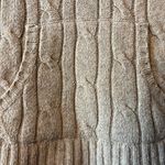 Hollister Y2K beige cable knit hooded deep v-neck rabbit hair sweater large Photo 5