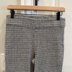 Free People Linen Blend Gingham Crop Pants Size: Small Color: Black/White Photo 4