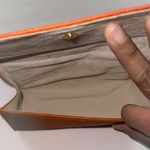 Tory Burch Saffiano Sunglasses Case Orange with Gold Hardware Scratch Free Photo 4