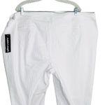 Ashley Stewart  Pants Size 28 White Seersucker Ankle Length Pants New Photo 5