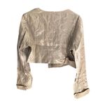 Women's Lilith Beige Linen Crop‎ Jacket M Lightweight Button Casual Spring Tan Size M Photo 1