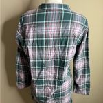 Eddie Bauer Plaid Button-Up Shirt in Green and Pink Photo 9