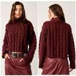 Free People  | Care Soul Searcher Mock Neck Sweater | Wine Heather Small Photo 1