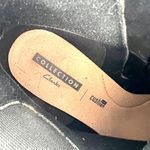 Clarks Black Nubuck Leather Ankle Boots Block Heel Side Elastic Panel Size 10 Photo 10