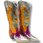Wild Jolie Women’s Vibrant Hued Metallic Colorful Knee High Cowgirl Boots Size 8 Photo 5