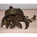 Vintage 50's BIRD RING Size 5 Enamel & Rhinestones Blue Pink Photo 2