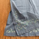 Westbound  Denim Jumper Dress, Floral Hem Embroidery & Pockets-PS light blue wash Photo 8