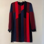 Sandro Paris Color Block Long Sleeve Dress size Small Red Photo 2