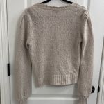 Paige  Womens Joyce Cardigan Scallop Neckline Puff Sleeve Cropped in Ivory Multi Photo 5