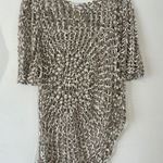 Joseph Ribkoff Joseph Ribkoff Crochet Knit Asymmetrical Tunic Top Kimono Sleeve Beige White S Photo 0