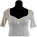 We The Free  White Ribbed Sweetheart Neck Top - Size XL, Short Sleeve, NWT Photo 2