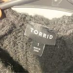 Torrid  Plus Size 1X Raglan Hoodie Sweater Deep Black Embroidered Star and Belt Photo 3