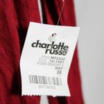 Charlotte Russe NWT Red Burgundy 3/4 Length High-Low Top with Black Lace Crochet Trim – Size Med Photo 5