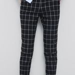 ZARA  Windowpane Grid Plaid Chino Pants Small Black Photo 1