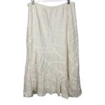 J.Jill Tucked Lagenlook Boho Ramie Midi Peasant Skirt Sz Large Fall Festival White Photo 5