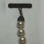VINTAGE JUDITH JACK MARCASITE PEARL Toggle Bracelet WATCH Black Photo 14