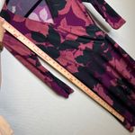 CAbi  Floral Print 3/4 Sleeve Wrap Dress Purple Pink Size Small Photo 4