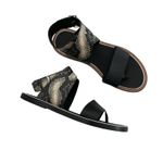 Vince  Mailin Snake Embossed Ankle Wrap Flat leather Sandal Sz 6.5 Statement Chic Photo 1
