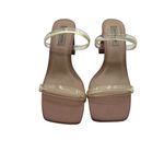 Steve Madden Size 8 High Heel Sandals Beige With Clear Straps Photo 10