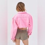 Urban Outfitters NWT  BDG Carissa Cropped Denim Trucker Jacket ~ Hot/Neon Pink~M Photo 7
