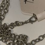 kim rogers Long Station & Tassel Necklace Silver Tone w Orange & Blue Beads Photo 9