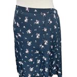Bobeau  Women's Pull-On Skirt Size S Navy Blue Floral Knee Length Flare Photo 0