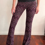 Forever 21 3/$15 Burgundy Zig Zag Vintage Style Flares Bellbottoms S Photo 0