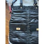 Alexis Hudson Black Satchel Bag with Ruched Detailing Photo 1