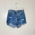 We The Free People Curvy High Rise Short Fray Hem Button Fly Womens Size 26 Photo 1