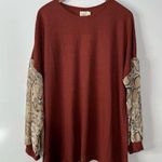 Grace & Emma NWT Waffle Knit Top Size 3xl Red Photo 0