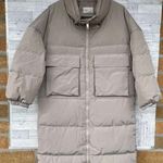 NAP loungewear Oversized Padded Down Puffer Coat in a neutral Sand size medium Tan Photo 0