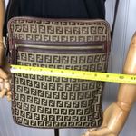 Fendi  Zucca Canvas & Leather Crossbody Messenger Shoulder Bag Large Size Vintage Photo 9