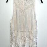 American Eagle Cream  Flowy Lace Tank Top Size: M Photo 0