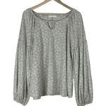 Ces Femme Blouse Womens S Gray Floral Long Sleeve Boho Cottagecore Peasant Fall Photo 0