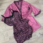 Bebe NWT  Animal Print Zebra Pink Pajama Set with Matching Belted Robe Photo 0