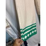 Wide Leg Lounge Pants Elastic Waist Cream Green Diamond Print Comfy Size M Photo 2