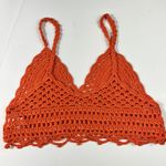 SheIn Orange Crochet Shell Knitted Knit Cropped Boho Bohemian Tank Top Small S Photo 2