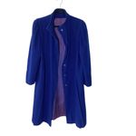 VINTAGE FORECASTER of BOSTON Wool Puff Sleeve Longline Pea Coat Blue Size L Photo 2