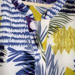 Chico's Chico’s Costa Collage Short Ruffle Sleeve Tunic Blouse Amparo Blue Pattern Med Photo 2