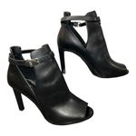 Michael Kors Elegant Black Women’s Leather Peep-Toe Ankle Boots size 9.5 Photo 3