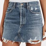 AGOLDE Blue Distressed Mini Skirt Photo 0