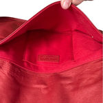 Nine West Red Leather Wristlet Clutch with Brass Hardware Vintage Purse Photo 4